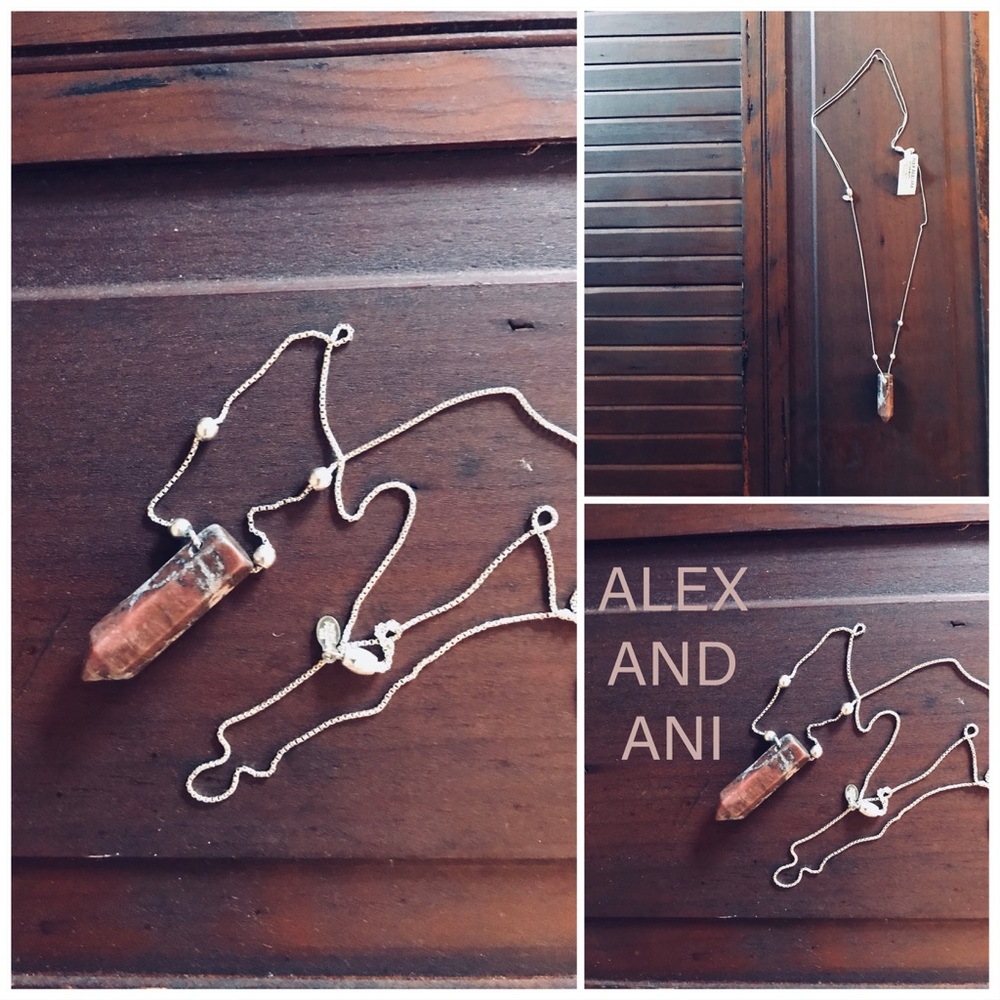 NWT🎈Alex and Ani Rhodonite Gemstone 925 Necklace - Picture 6 of 7